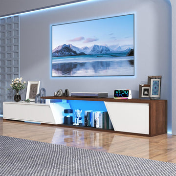 Extendable TV Stand, LED Entertainment Center, 71.0" - 106.3"