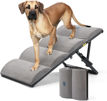 Foldable Dog Ramp for Bed Couch Large Dogs, Adjustable 12-20'' High