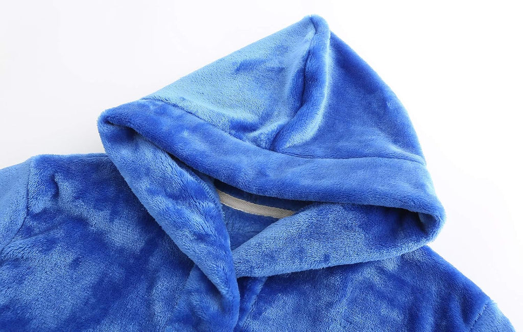 Boys' Hooded Bathrobe Kids Plush Fuzzy Fleece Robe Teen boy Soft Spa Robe Girls Sleepwear pajamas Toddler Nightgown