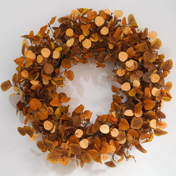 Eucalyptus Wreaths for Front Door Handmade Green Leaves Wreath for Summer, Spring and All Seasons, Greenery Floral