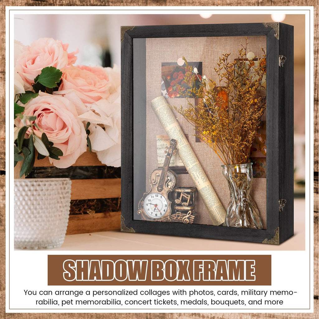 4.7" Extra Deep Shadow Box Frame Display Case, Black, 16x20 Inch