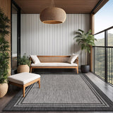 Bordered Outdoor Rug 5x7 Washable Outside Carpet for Indoor Patio Porch Waterproof Easy Cleaning Non
