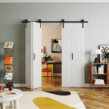 Bifold Barn Door 60" x 84", 6-Panel Sliding Barn Doors with Hardware Kit Set, Pre-drilled Closet Doo