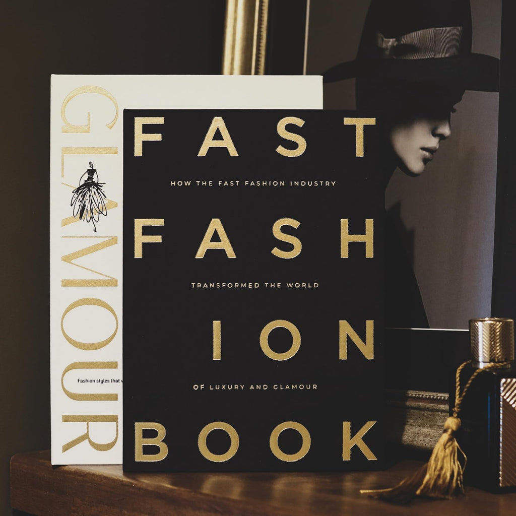 Decorative Books Decor - Black & Ivory Linen Faux Books for Decoration: Aesthetic Fake Book Shelf, Living Room