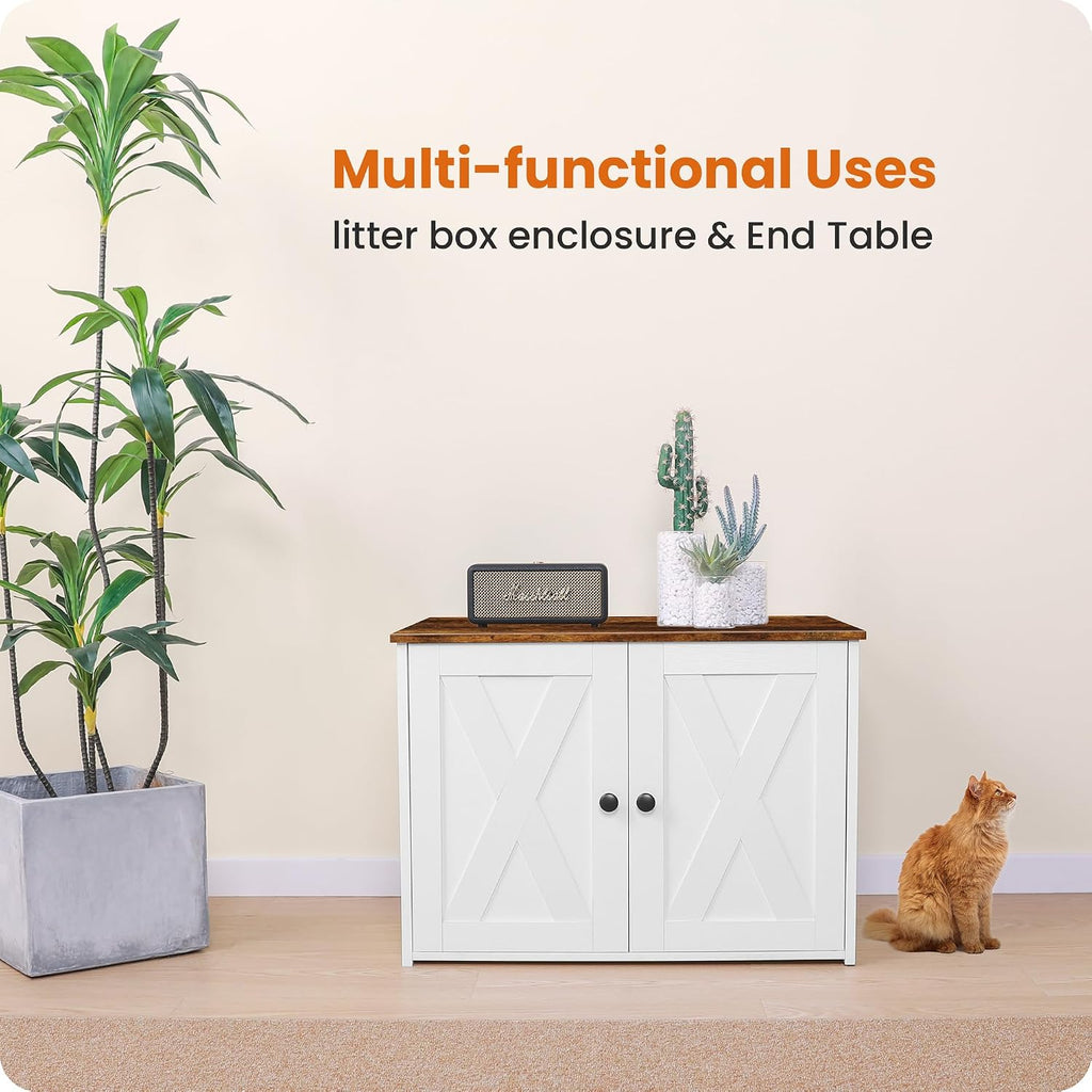 Cat Litter Box Enclosure, Hidden Litter Box Furniture, 27.6 Inches