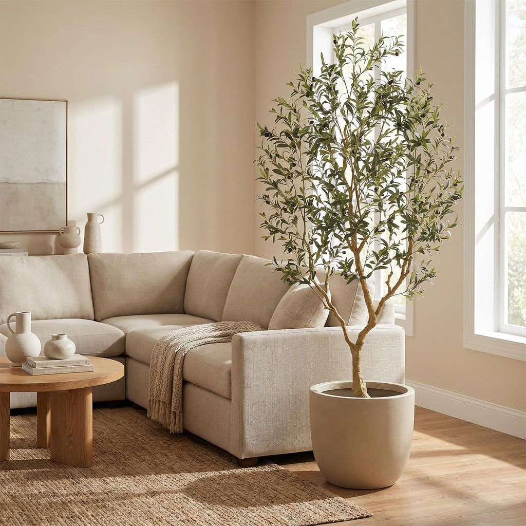 Artificial Olive Tree 7FT with Lifelike Trunk & Realistic Olives