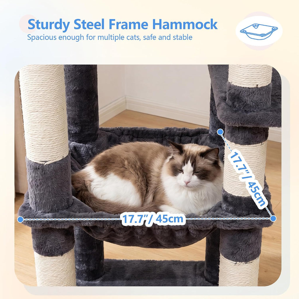 53.1" Corner Cat Tree for Large Cats - Interactive Play