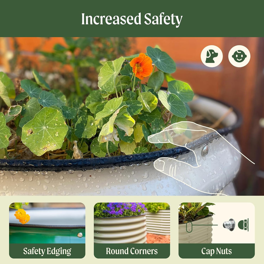 Raised Garden Bed Kits, 17" Tall 9 in 1 8ft X 2ft Metal Raised Planter Bed for Vegetables Flowers Ground Planter