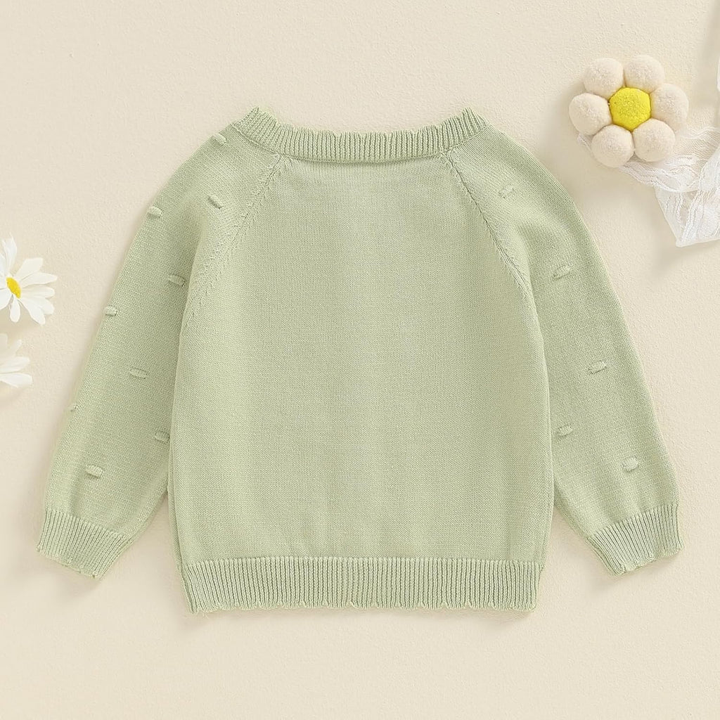 Baby Girl Cardigan Long Sleeve Button Up Sweater Toddler Girl Fall Outfits