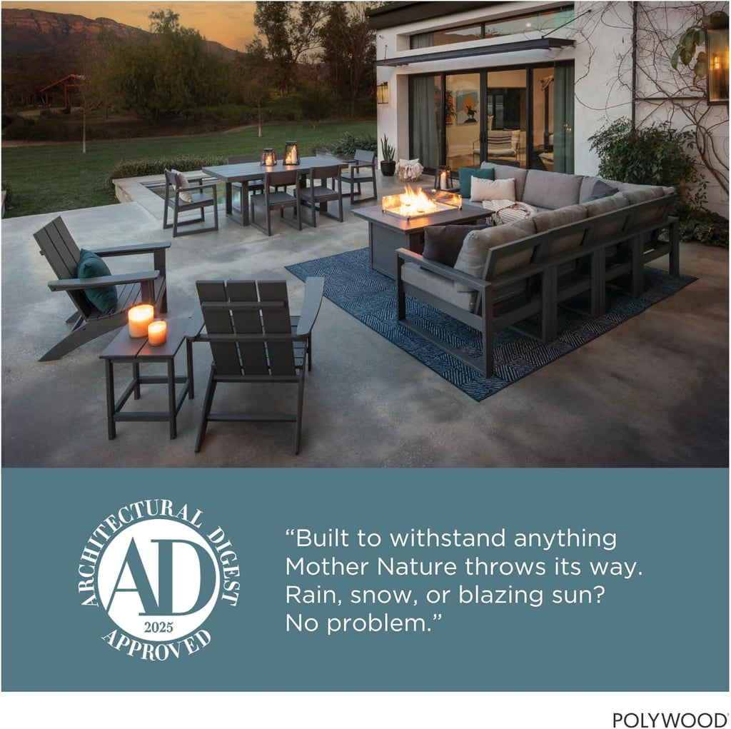 Modern Adirondack Chair - All-Weather Outdoor Lawn Adirondack Chairs - HDPE, Fade-Resistant & Durable Outdoor
