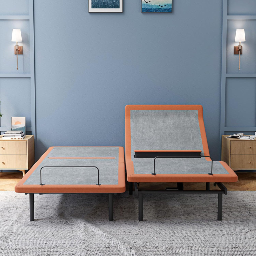 Split King Adjustable Bed Frame with Lumbar Support Smart App - Set of 27