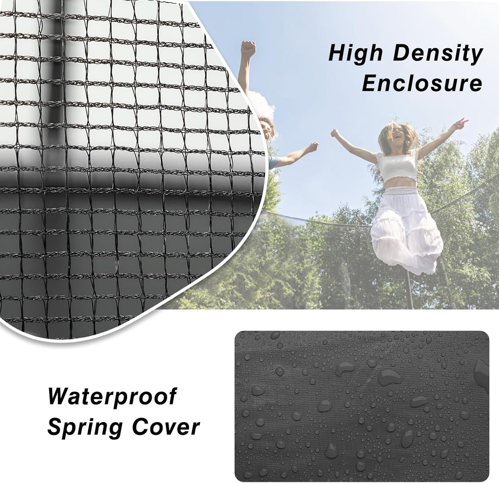 12 FT/14 FT Rectangle Trampoline with Net | Perfect Outdoor Rectangular Trampolines for Kids - Gymnastics Style