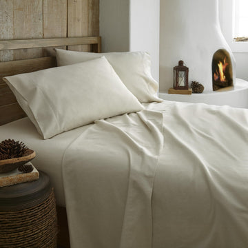 100% Organic Flannel Sheets - GOTS Certified 100% Cotton Flannel Sheets Set with Comfortable Soft Brushed