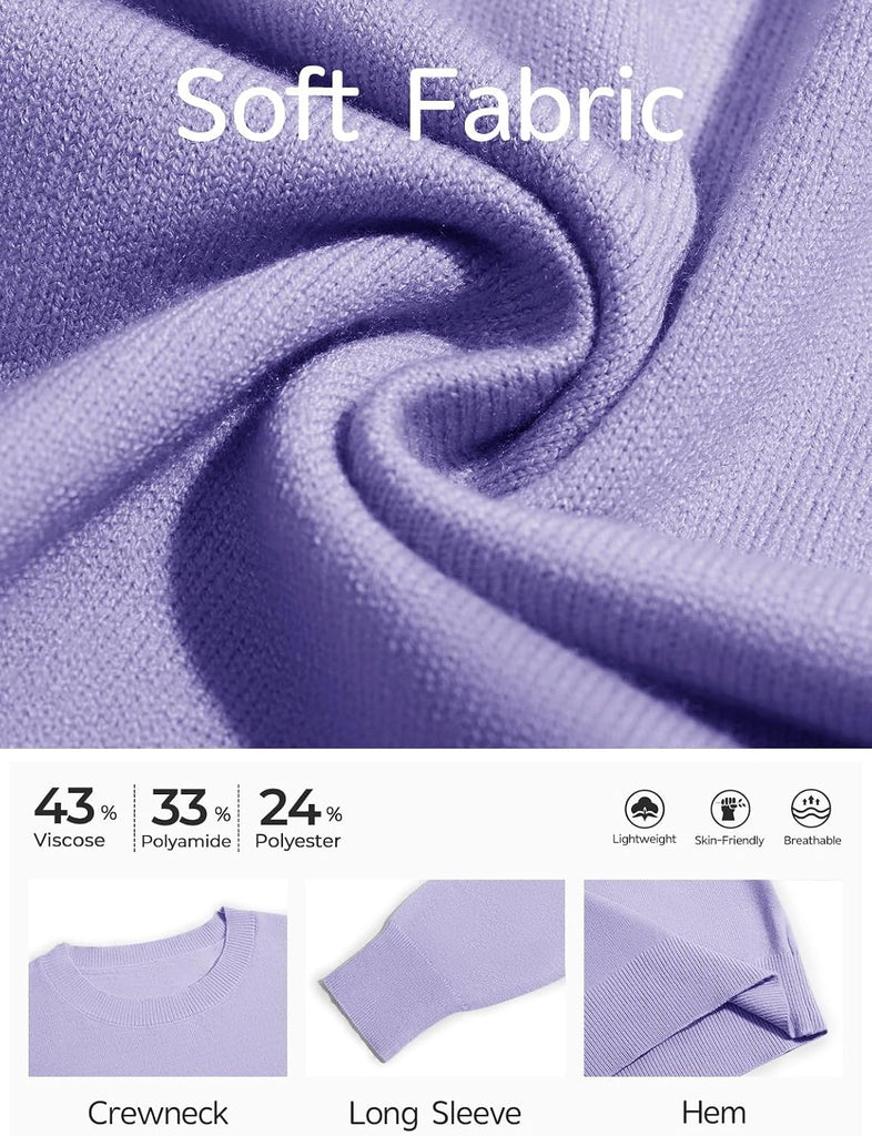 Haloumoing Girls Long Sleeve Sweaters Kids Casual Crew Neck Knit Cute Fall Pullover Tops