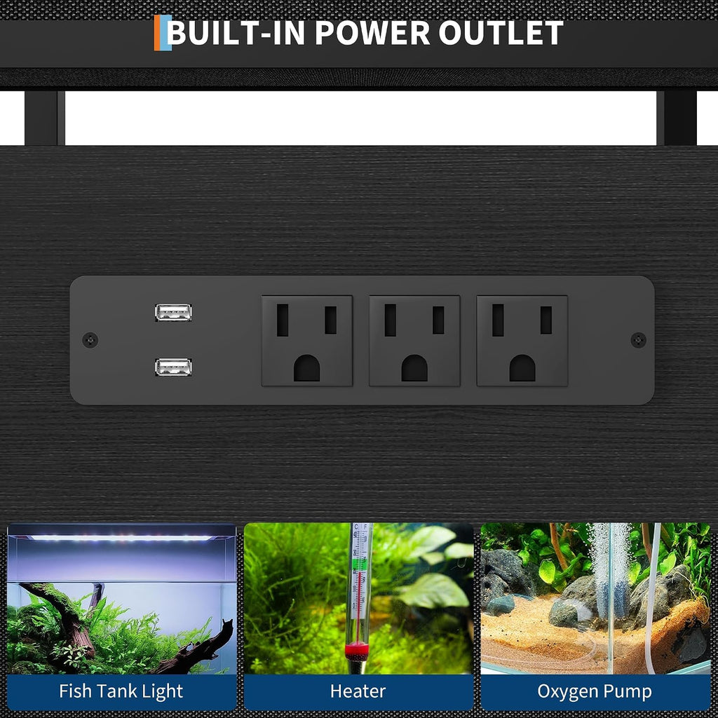 20-29 Gallon Fish Tank Stand, Aquarium Stand with Power Outlet