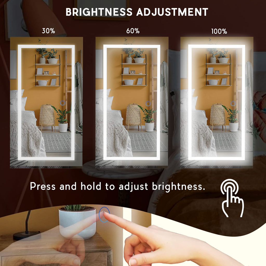 Lockable Jewelry Cabinet Armoire with LED Lighted Mirror - White