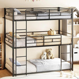Triple Bunk Bed Twin Over Twin Over Twin, Metal 3 Bunk Bed for Kids, Teens and Adults