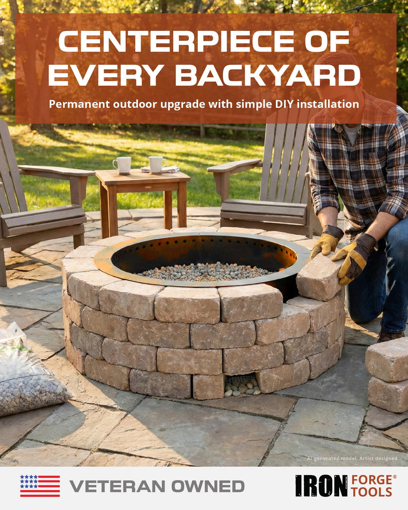 Smokeless Outdoor Fire Pit Ring Insert 36 Inch Round