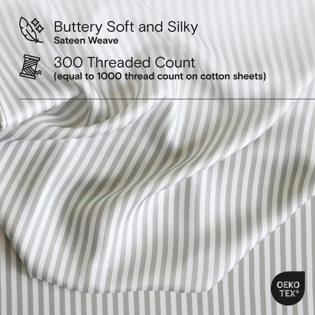 DOZ Sheet Set, 100% Viscose derived from Bamboo, Organically Grown, Buttery Soft, Cooling Sheets, High GSM, Deep