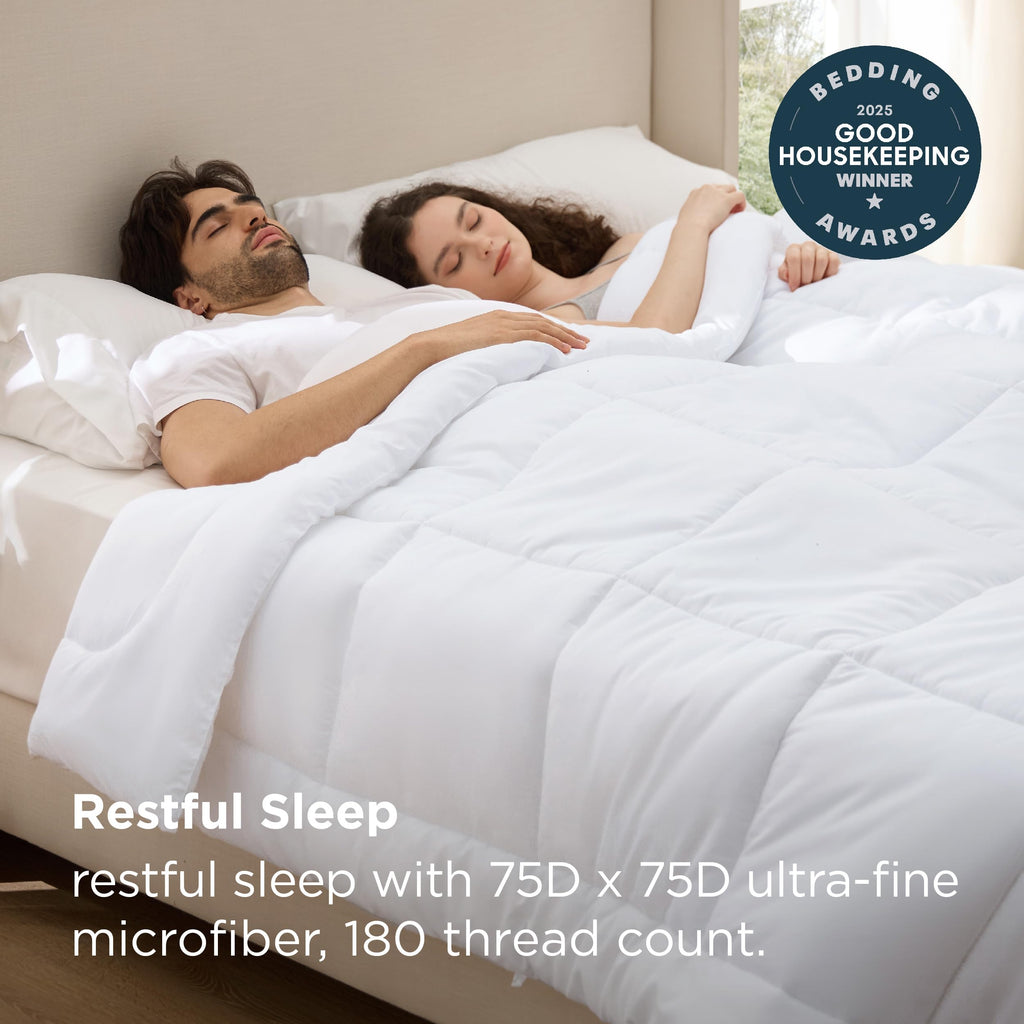 Oversized King Comforter Duvet Insert - Bed Comforter Quilted White