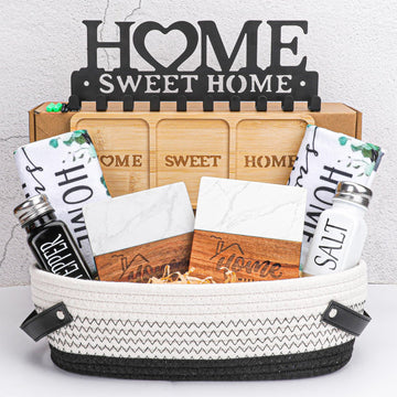 Warming Gifts New Home, Unique Housewarming Baskets for Couples, Clients, Women, Men, Closing Gift Buyers