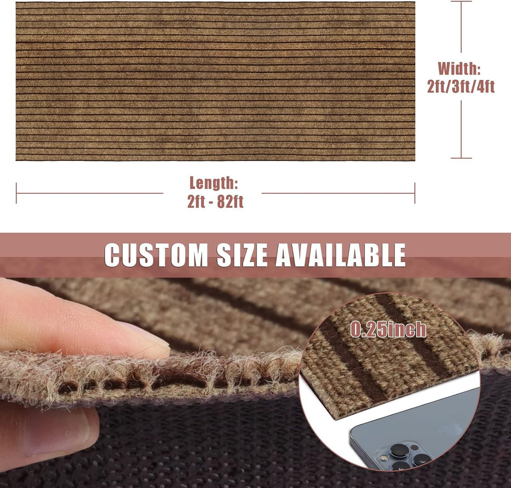 Runner Rug 2 ft x 6 ft Indoor/Outdoor Low Profile, Hallway, Kitchen, Patio, Deck Area, RV, Entryway, Garage, with