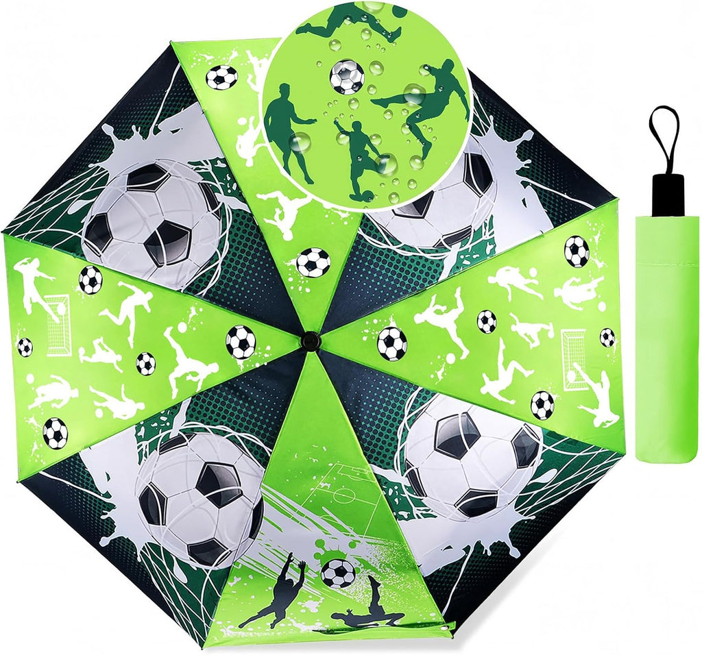 Kids Compact Folding Umbrella for Backpack Pocket Bag, Colour-changing Wet Dry Umbrella, Water Reacting, Windproof