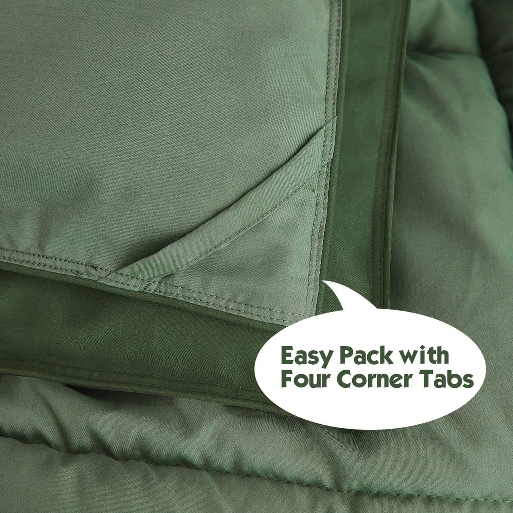 3pc Green King Comforter Set -All Season Reversible Down Alternative Comforter Bedding Comforter -Quilted Duvet Insert