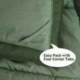 3pc Green King Comforter Set -All Season Reversible Down Alternative Comforter Bedding Comforter -Quilted Duvet Insert