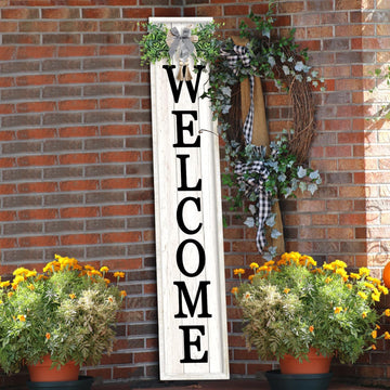 Outdoor Welcome Sign, 45"×9", White