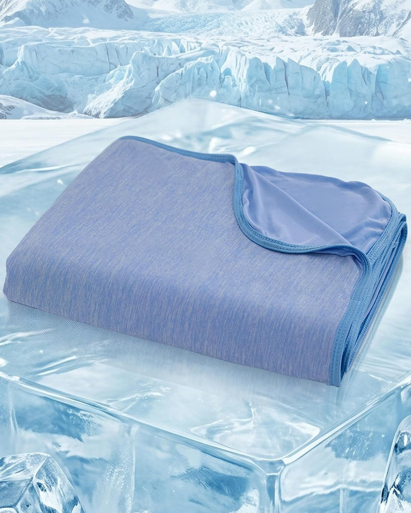 Cooling Throw Blanket Double-sided, Absorbs Heat to Keep Body Cool, Grey