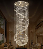 D32'' x H100'' Crystal Chandelier for Entryway High Ceiling Chandeliers Glam Chandelier Modern Large Raindrop Chandeliers LED Dimmable Light Fixtures for Staircaes Foyer Living Room A100-B0DPMF96CJ