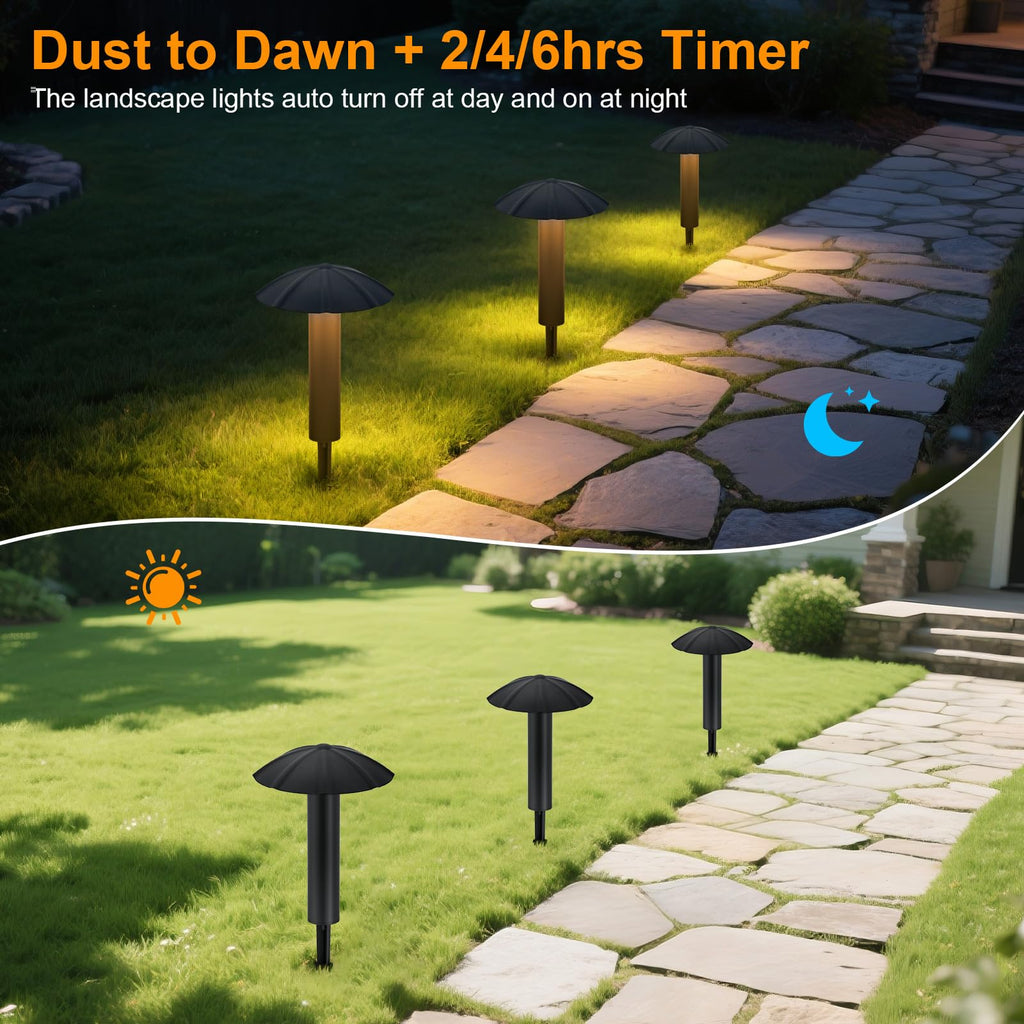 8 Pack Low Voltage Landscape Lighting Kit, 3W Metal Pathway Lights
