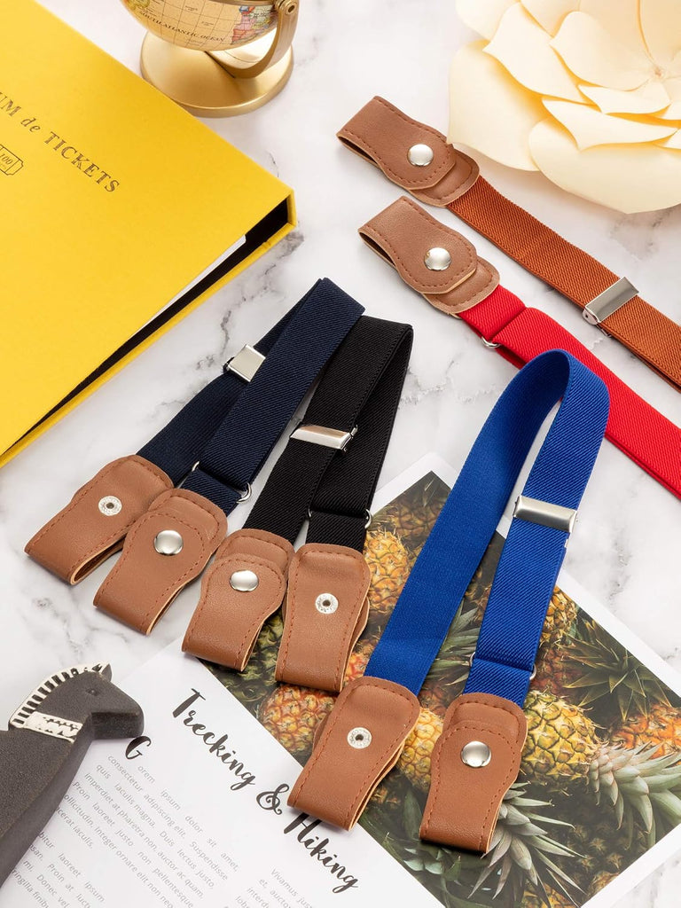 9 Pieces Toddlers No Buckle Stretch Belt for Kids Adjustable Elastic Toddler Belts Buckle-free Waistbelt for Boys
