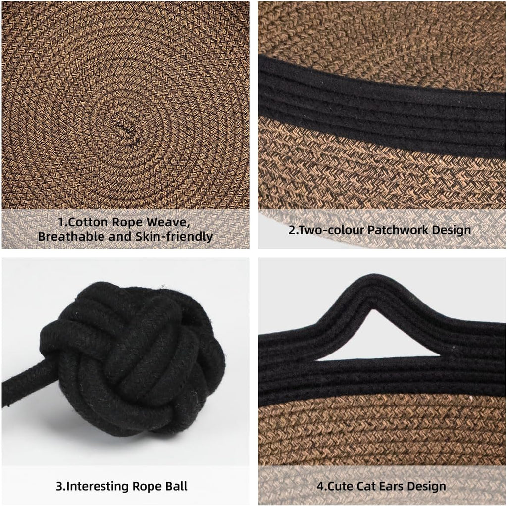 Cat Bed, Cotton Rope Instinct Basket for Cats, Handwoven Cat Beds