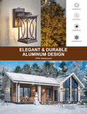 Oil Rubbed Bronze Porch Light Dusk to Dawn Outdoor Wall Lantern Small Modern Exterior Light Fixture Aluminum with
