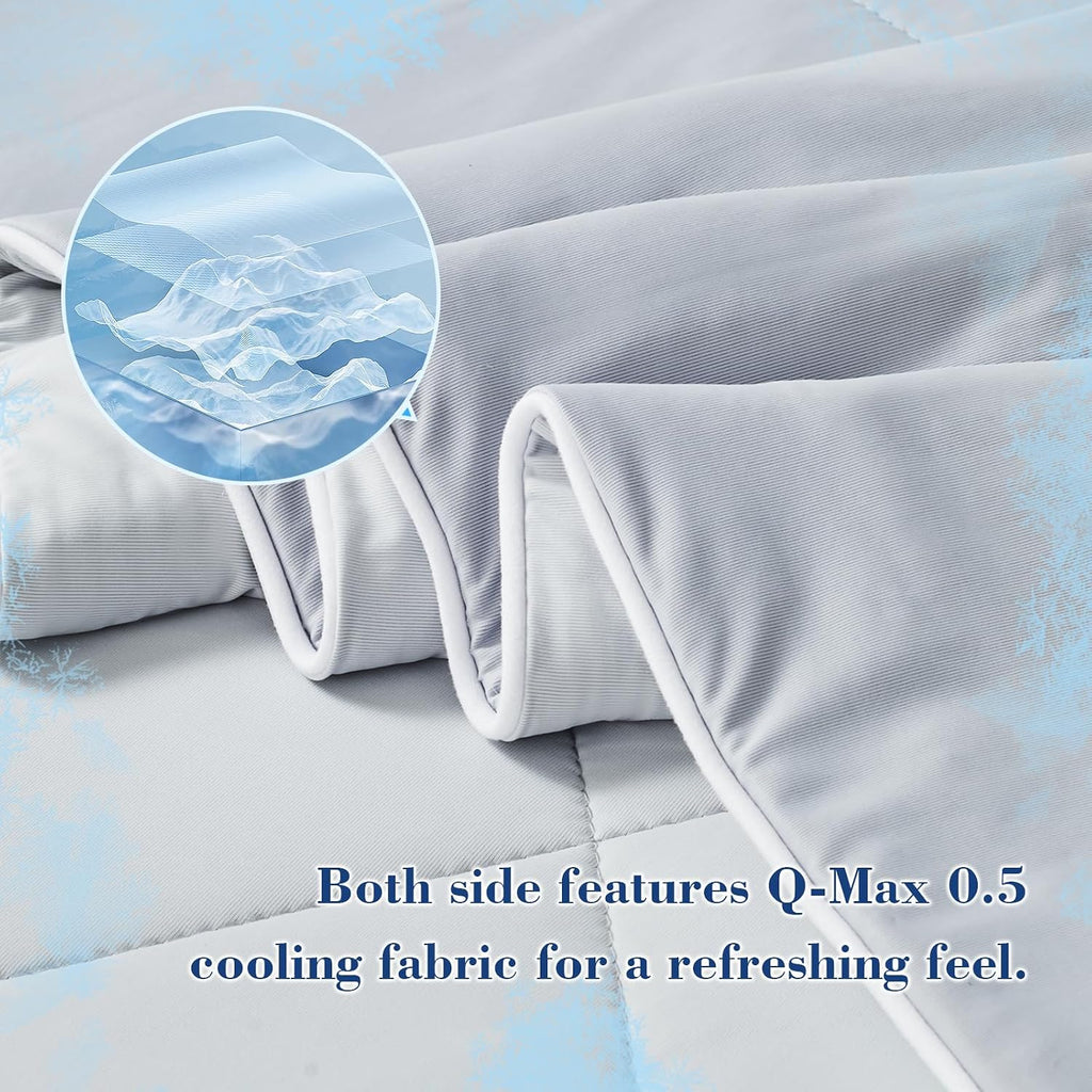 Cooling Comforter Queen Size, Double Sided Cold 90% Nylon Fabric Fabric Cooling Blanket for Hot Sleepers, Q-Max>0.5