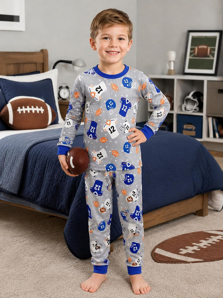 Boys 100% Cotton Pajamas for Kids 2 Piece Long Sleeve PJs Space Sleepwear for Toddler