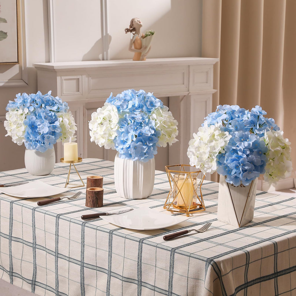 24 Pcs Blue and White Artificial Bulk