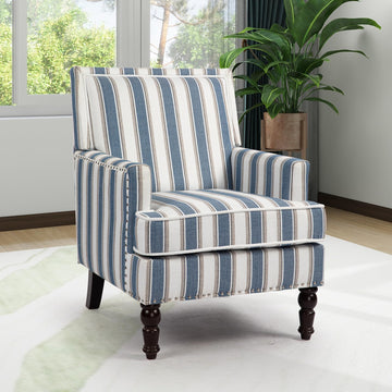 Striped Accent Chair, Coastal Vintage Chair