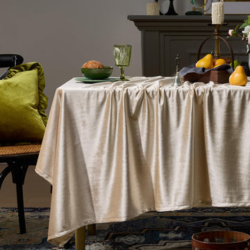 Velvet Tablecloths Rectangular 55x84 Inch French Luxury Solid Table Cloth