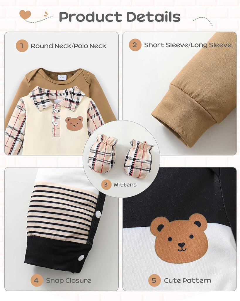 Preemie Baby Boy Clothes Newborn Essentials Outfits Romper 10 PCS