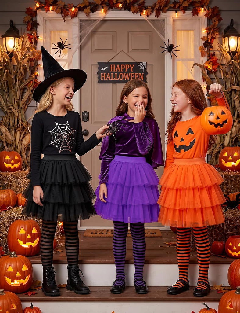 Girls Layered Tutu Skirt Ruffle Tiered Tulle Party Dance Skirt