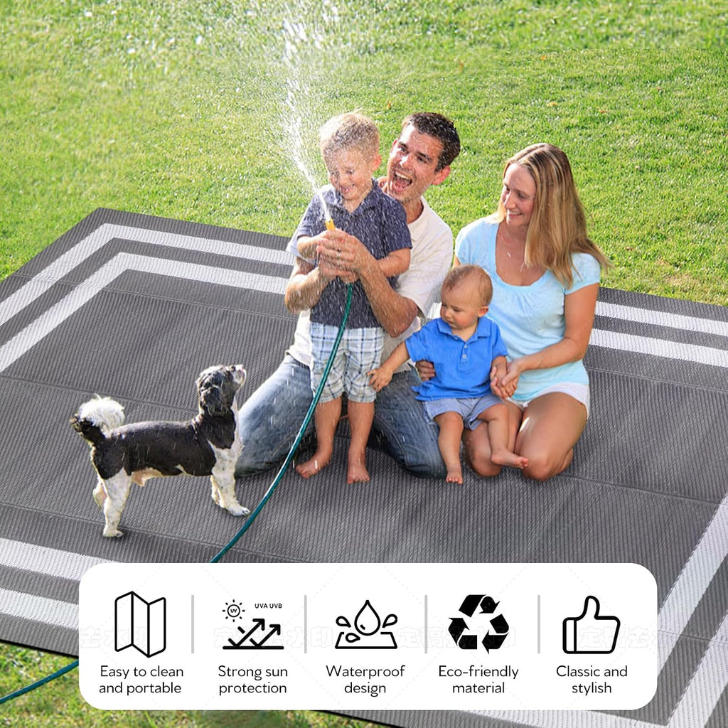 Outdoor Rug,Waterproof Reversible Patio Rugs, Plastic Straw Outdoor Carpet Foldable Plastic Camping