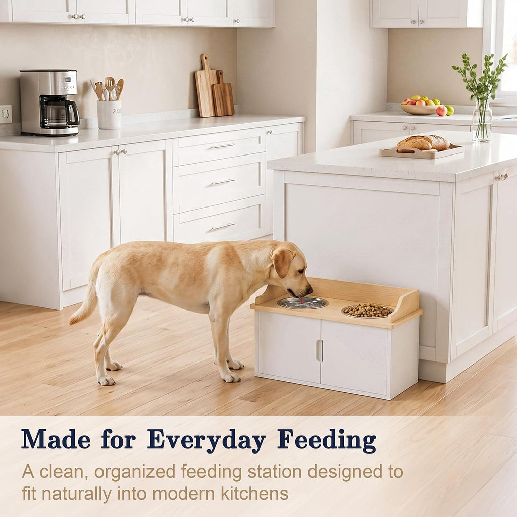Elevated Dog Bowls with Storage, Dog Food Storage and Feeder
