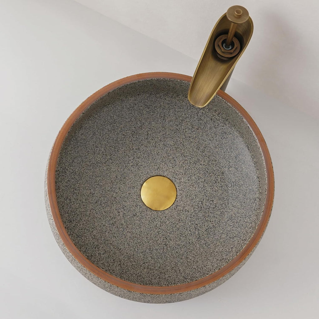 Ceramic Vessel Bathroom Sink Blue Color Rounded Shape Jingdezhen Sinks Above Counter Art Wash Basin For Bar And