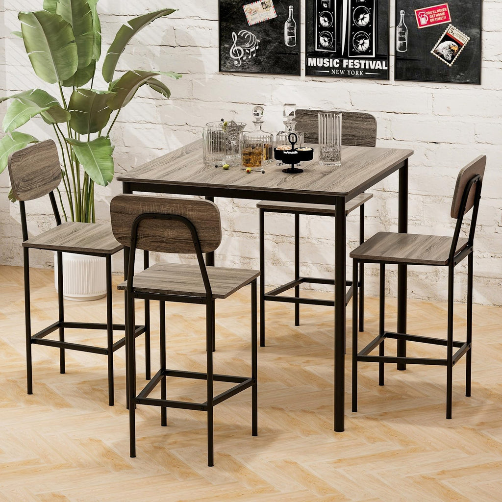 5-Piece Counter Height Dining Table Set for 4