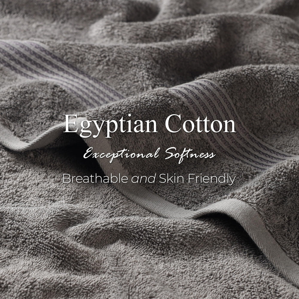 Egyptian Cotton 6-Piece Towel Set, Assorted Towels Bathroom, Master, Guest Bath, Decor Essentials, Includes 2 Bath, 2