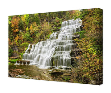 Hector falls in New York Wall Bedroom Home Decorations Watkins Glen Waterfall Picture Wall Decor Framed Artwork Ready