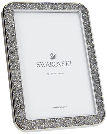 Minera Picture Frame, Silver-Tone Metal Picture Frame with Clear Crystal Accents, For Pictures Measuring 4 x 6